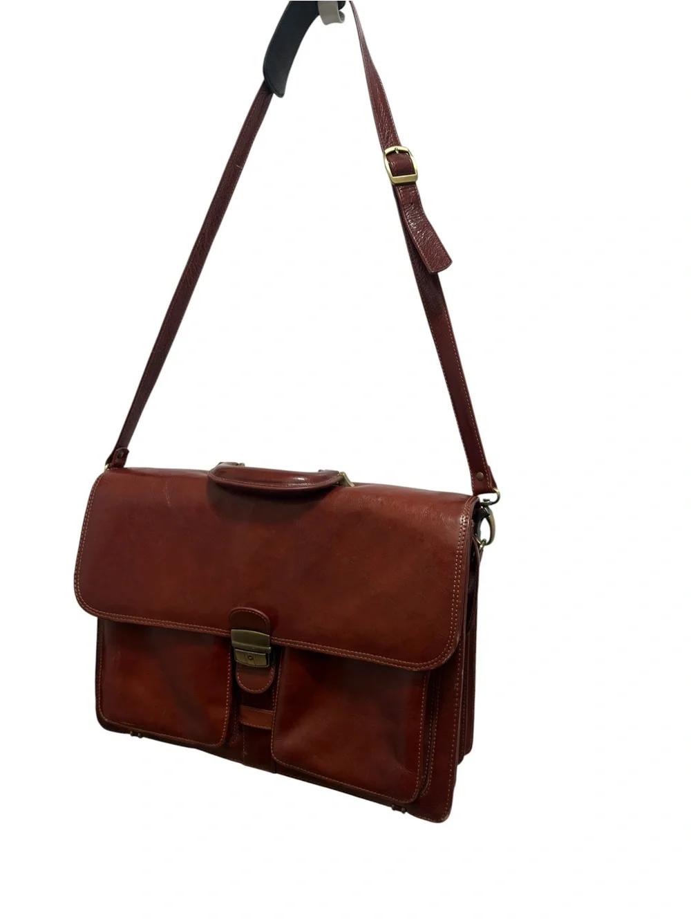 Leather Briefcase Messenger Bag in Brown - Classic Professional Carry